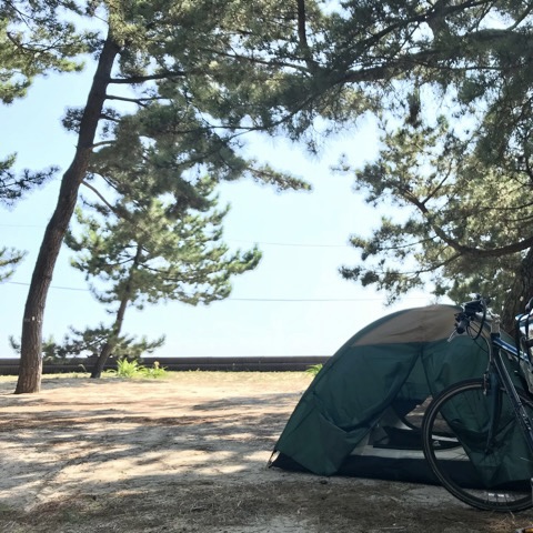 自転車旅行無料キャンプ泊